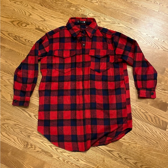 Ces’t Moi Soft Red and Blue Plaid Shacket - Picture 3 of 8